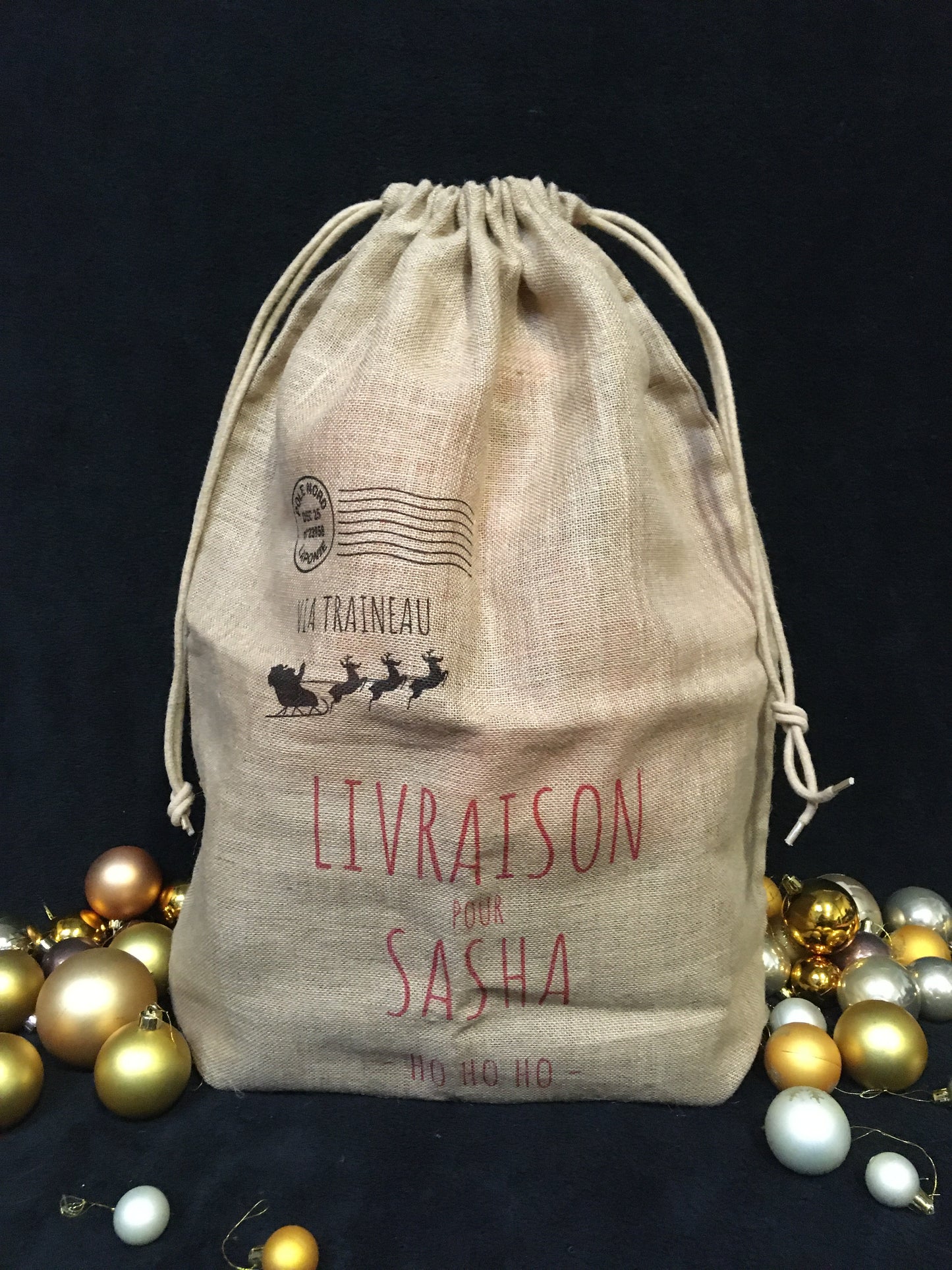 Hotte de Père Noël - personnalisée