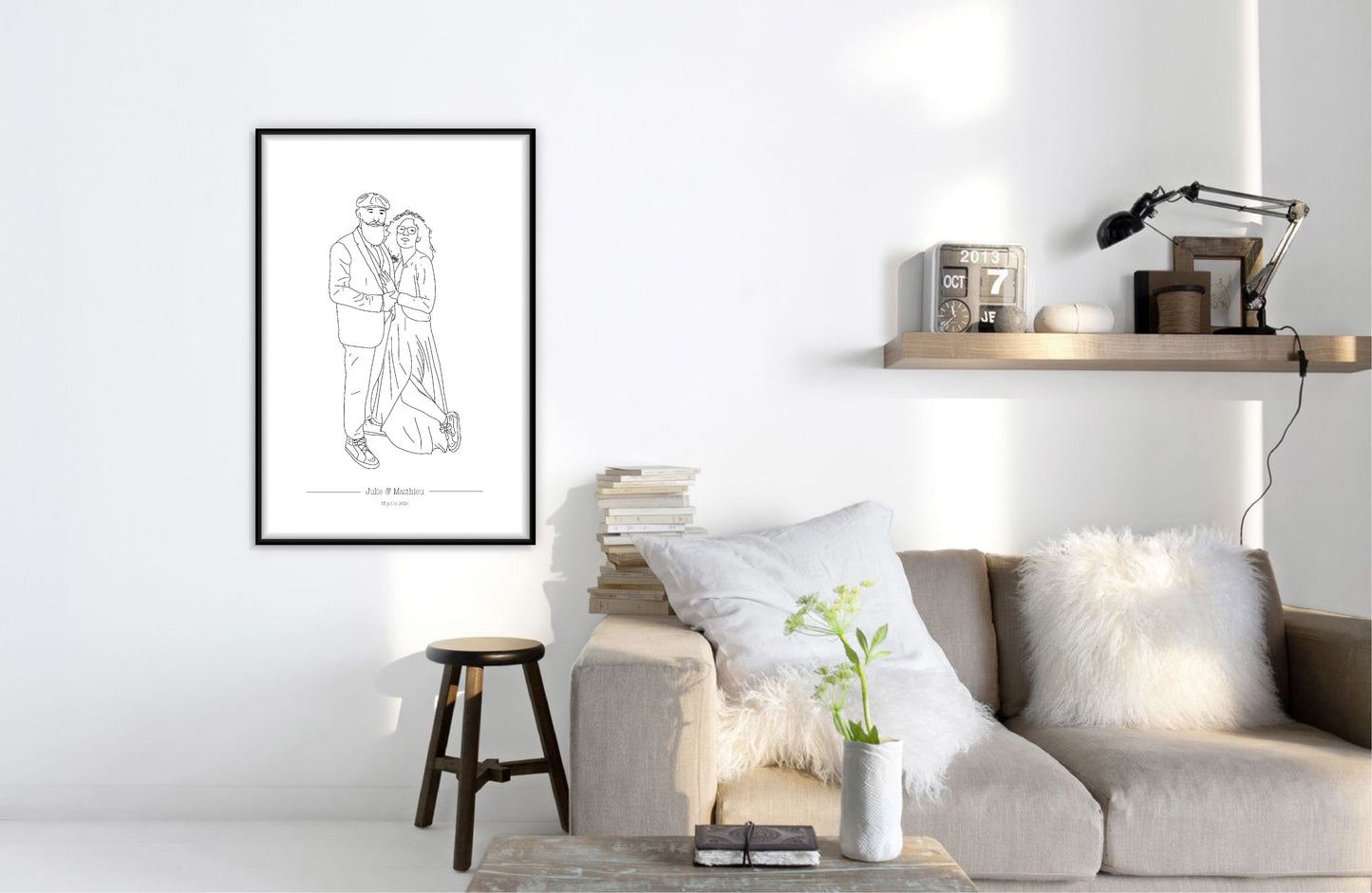 illustration au trait personnalisé