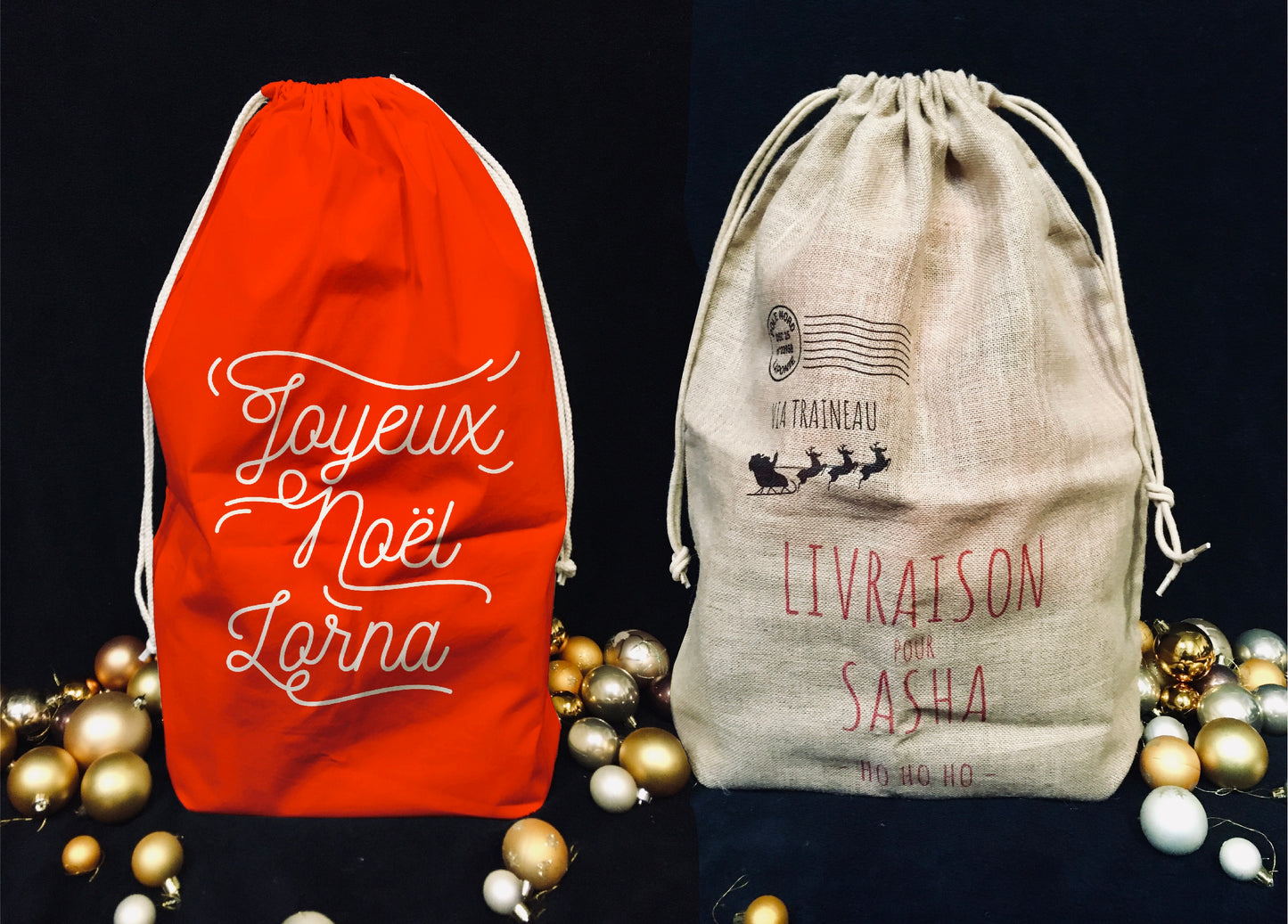 Hotte de Père Noël - personnalisée