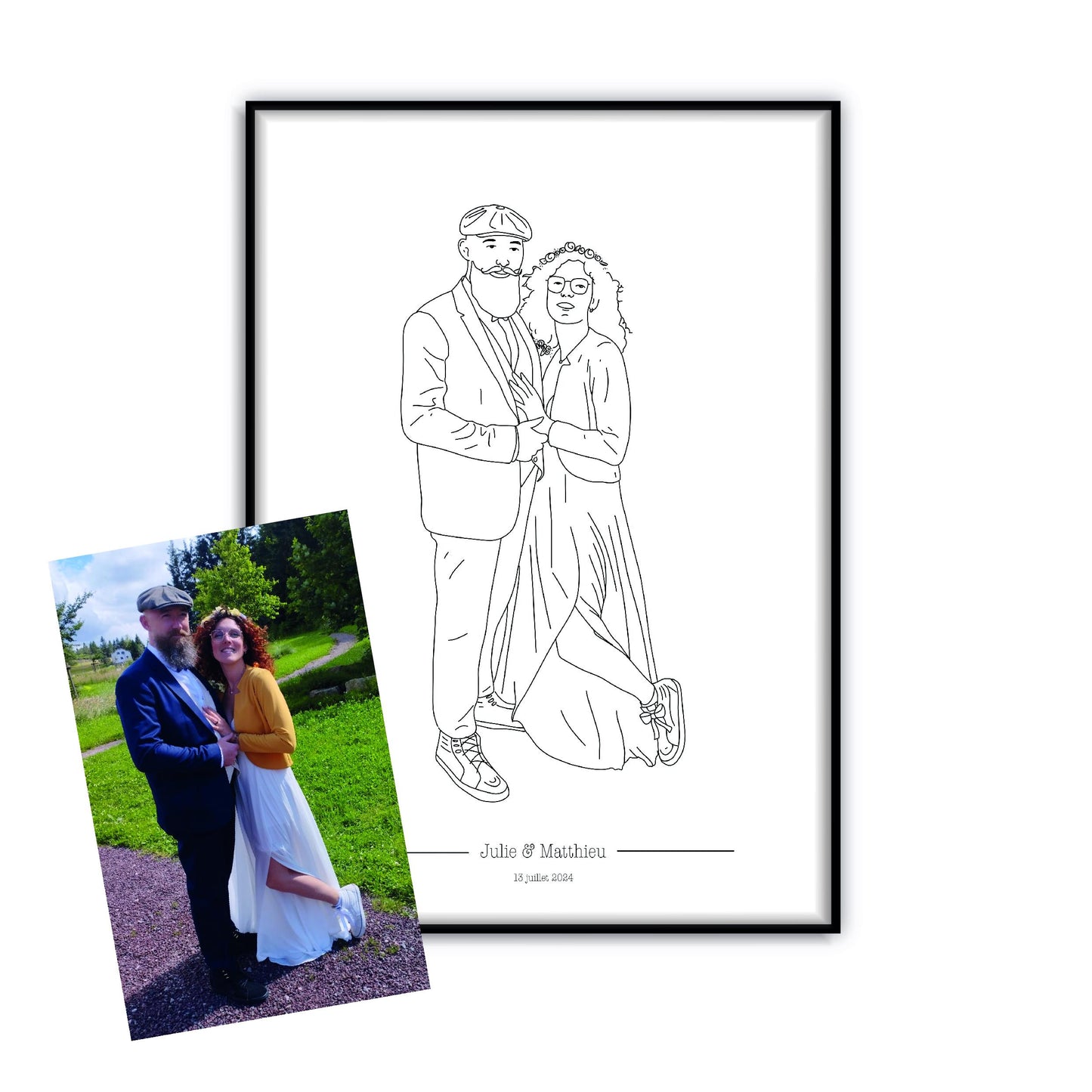 illustration au trait personnalisé