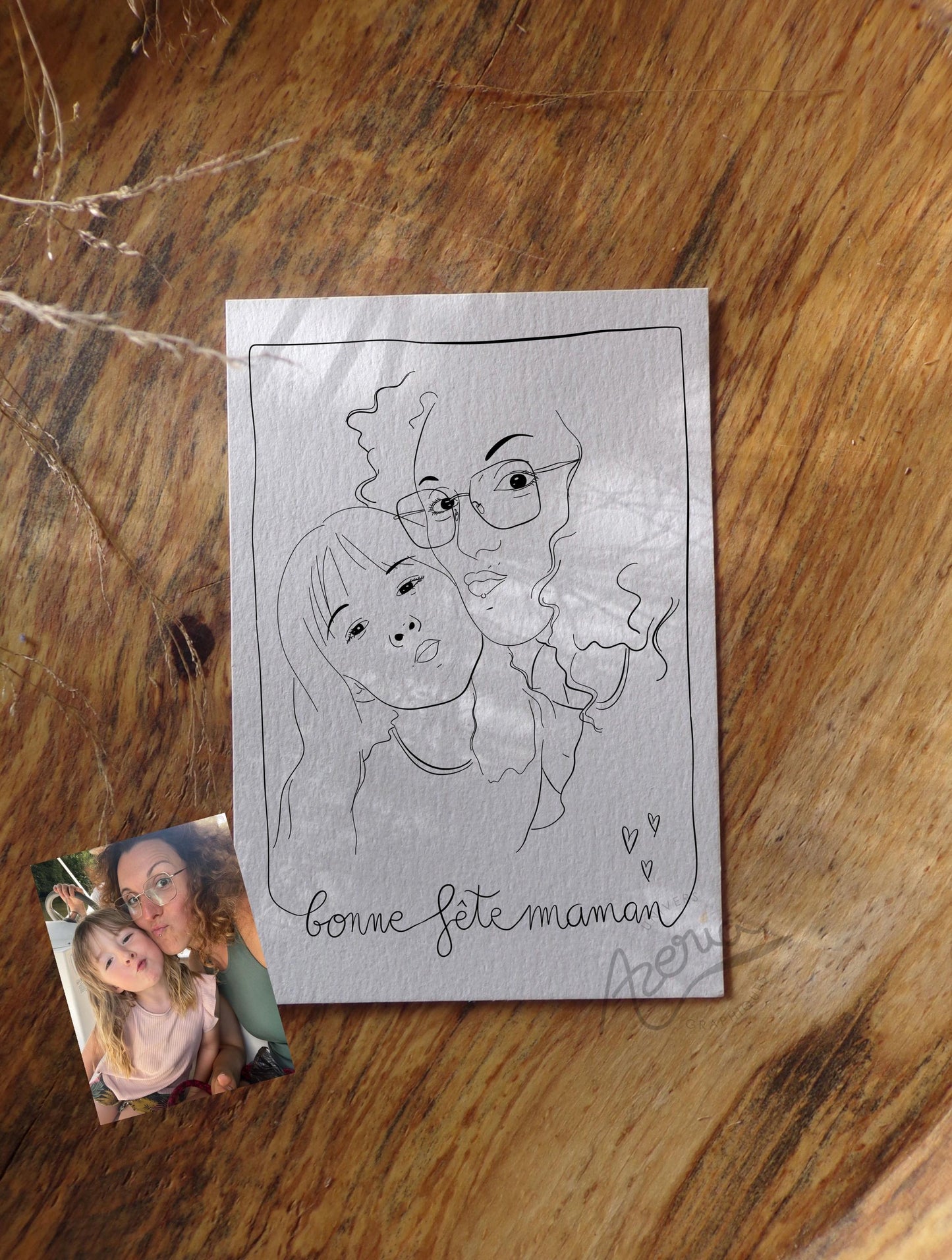 illustration au trait personnalisé