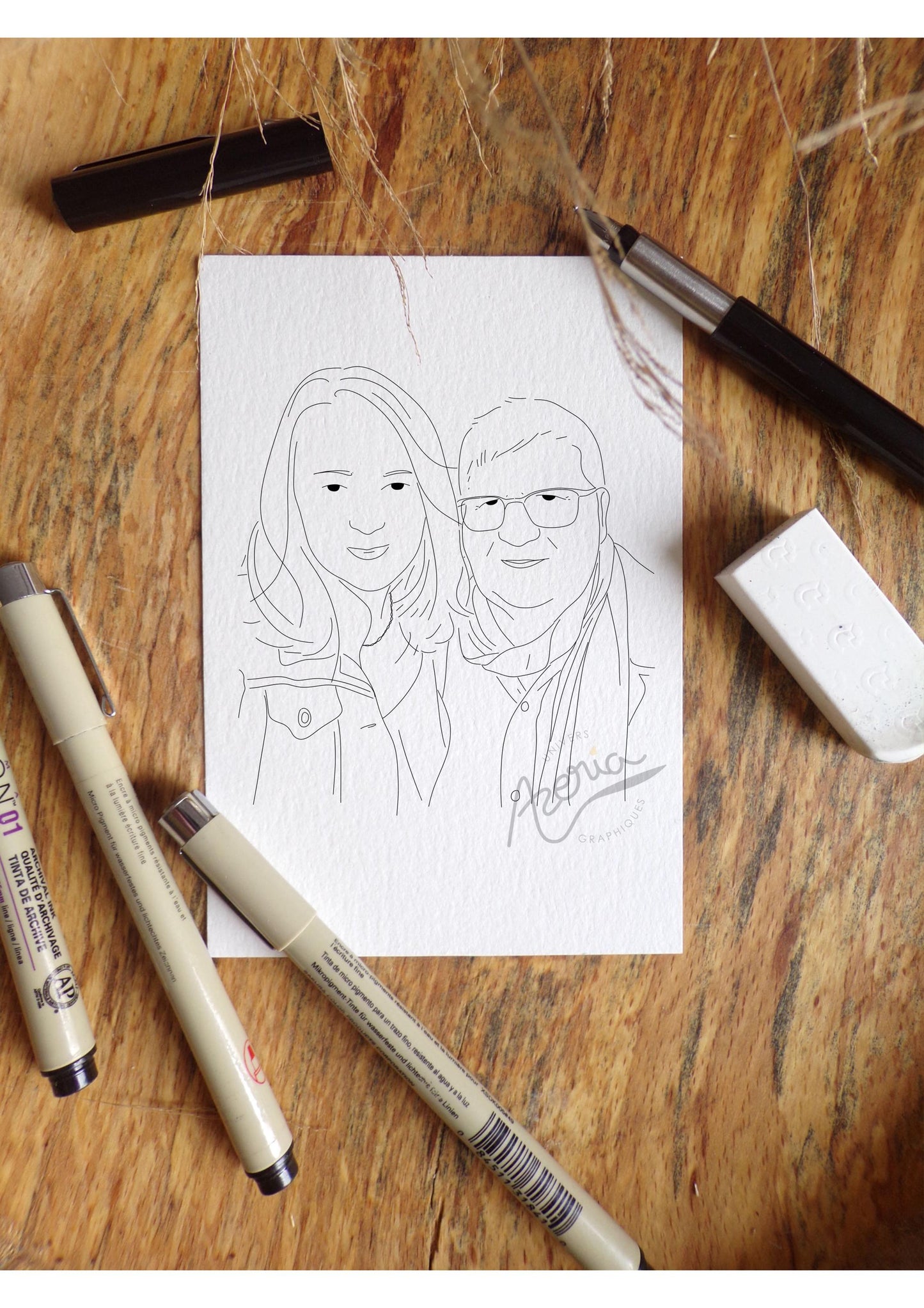 illustration au trait personnalisé