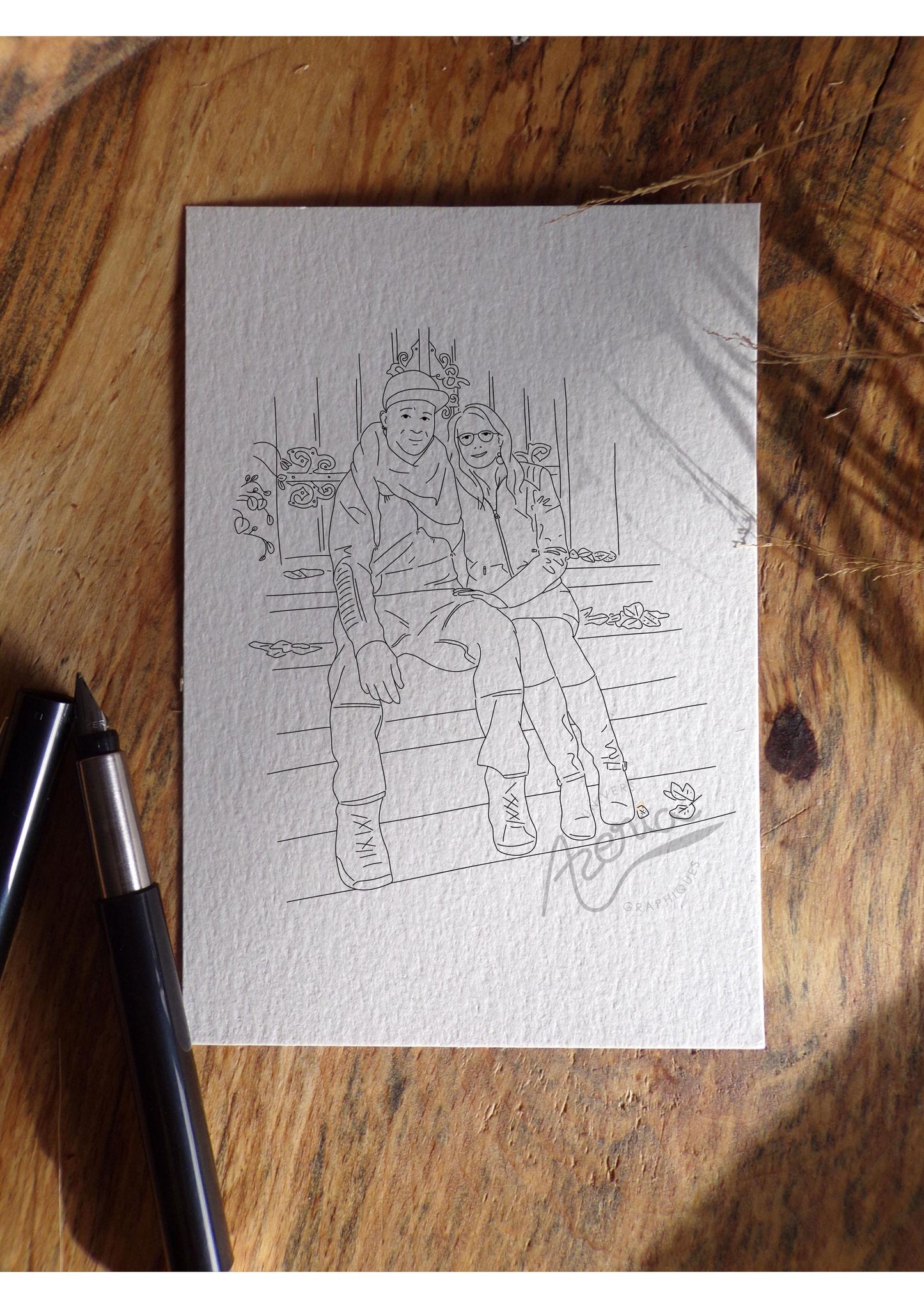 illustration au trait personnalisé